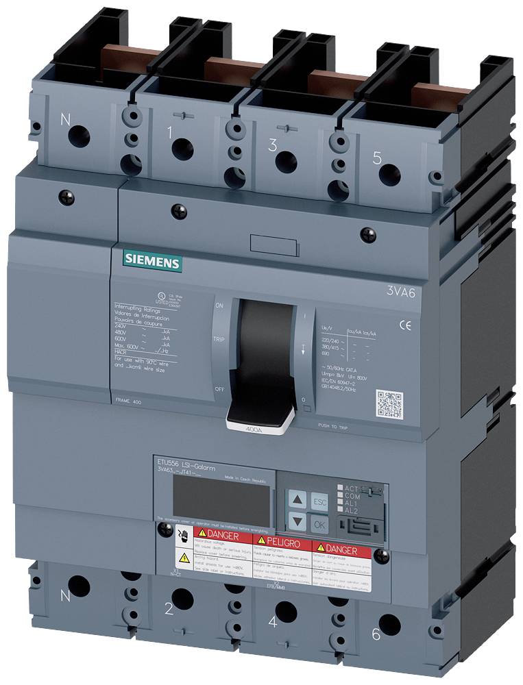 Siemens 3VA6325-8JT41-2AA0 Leistungsschalter 1 St. Einstellbereich (Strom): 100 - 250 A Schaltspannung (max.): 600 V/AC (B x H x T) 184 x 248 x 110