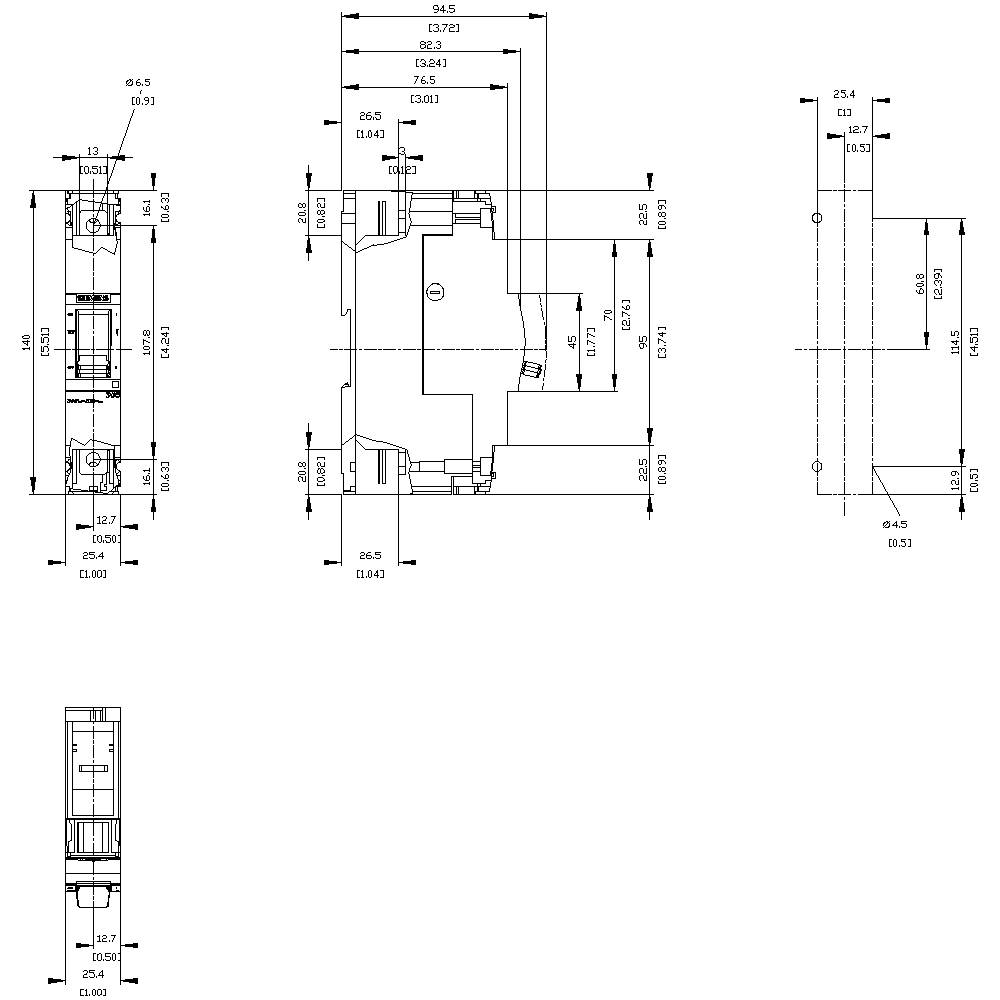 Siemens 3VA5120-6ED11-1AA0 Leistungsschalter 1 St. Einstellbereich (Strom): 20 - 20 A Schaltspannung (max.): 277 V/AC (B x H x T) 25.4 x 140 x 76.5