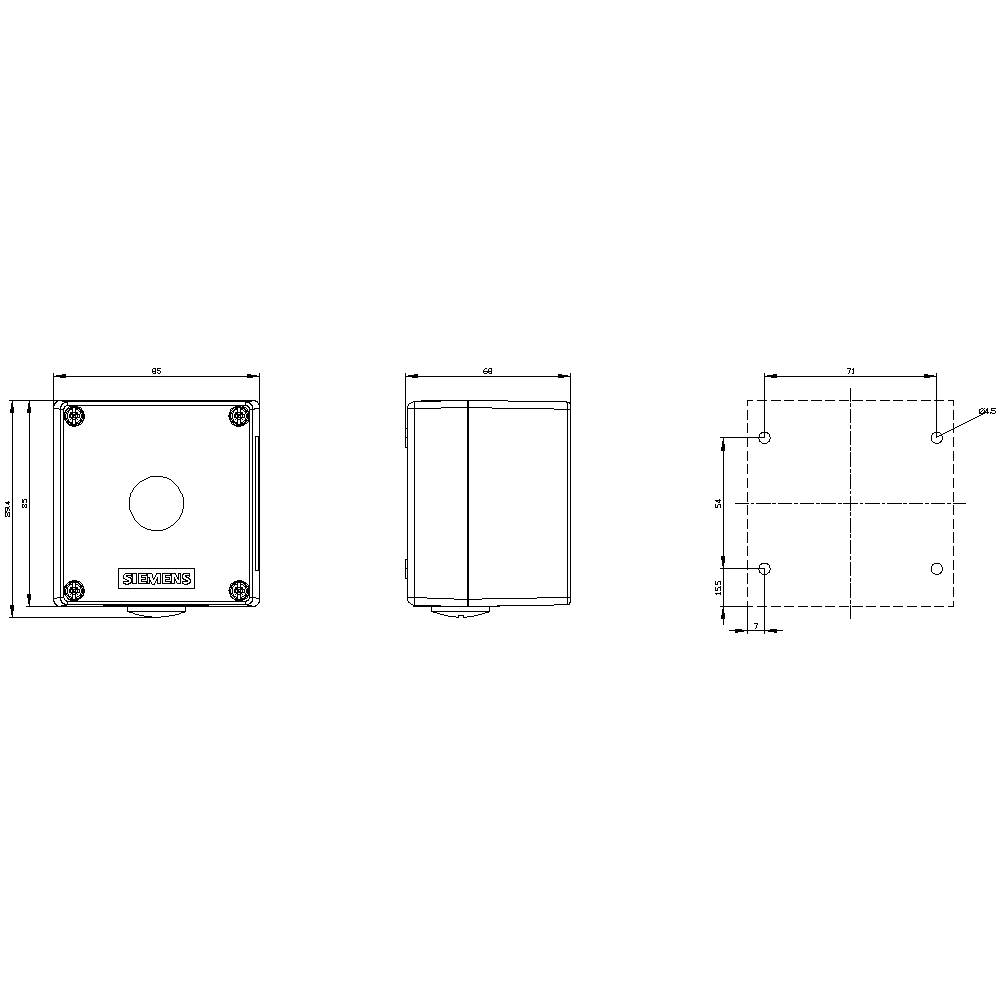 Siemens 3SU18511AA001AA1 3SU1851-1AA00-1AA1 Gehäuse IP66, IP67, IP69/IP69K 1St.
