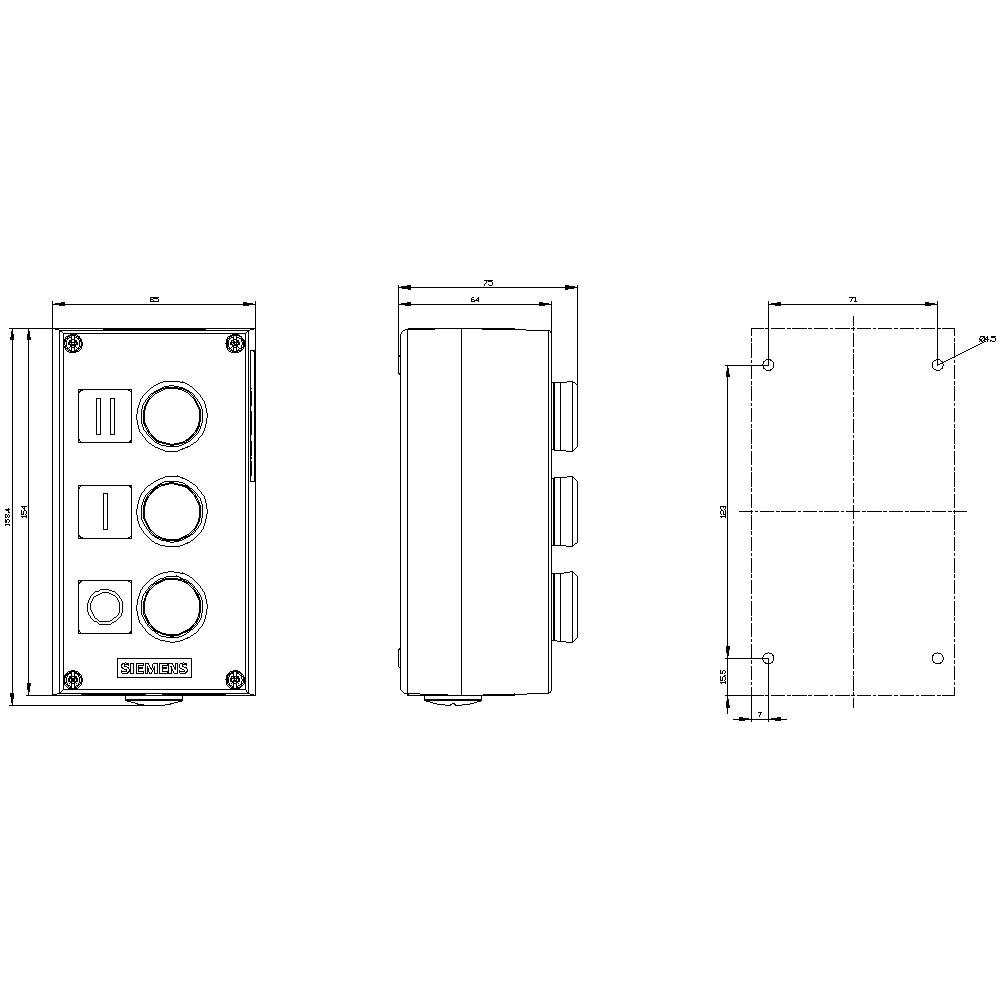 Siemens 3SU18530AD002AB1 3SU1853-0AD00-2AB1 Gehäuse IP66, IP67, IP69/IP69K 1St.