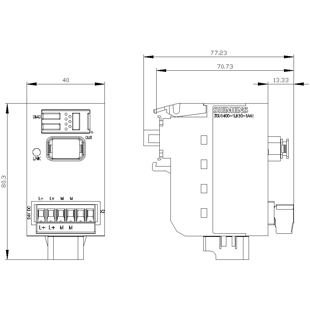 Siemens 3SU14001LK101AA1 3SU1400-1LK10-1AA1 Interface IP20 1St.