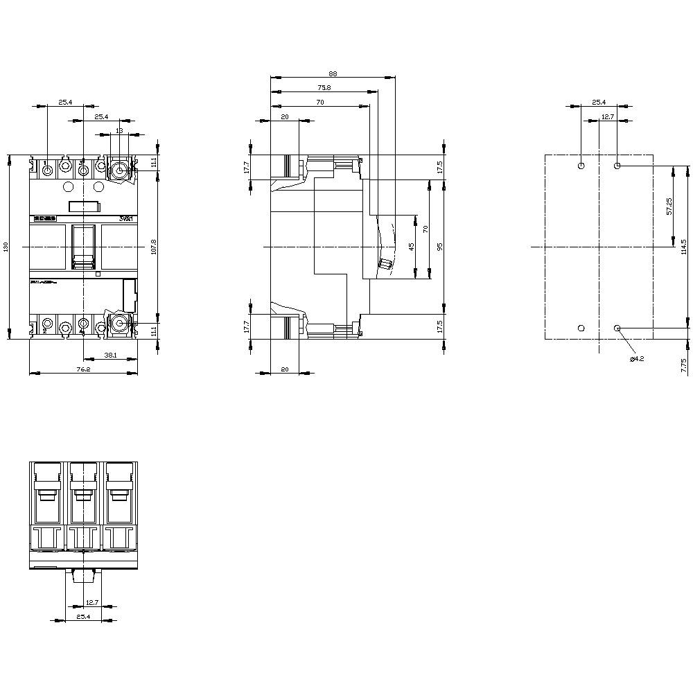 Siemens 3VA1116-6ED32-0AA0 Leistungsschalter 1 St. Einstellbereich (Strom): 160 - 160A Schaltspannung (max.): 690 V/AC