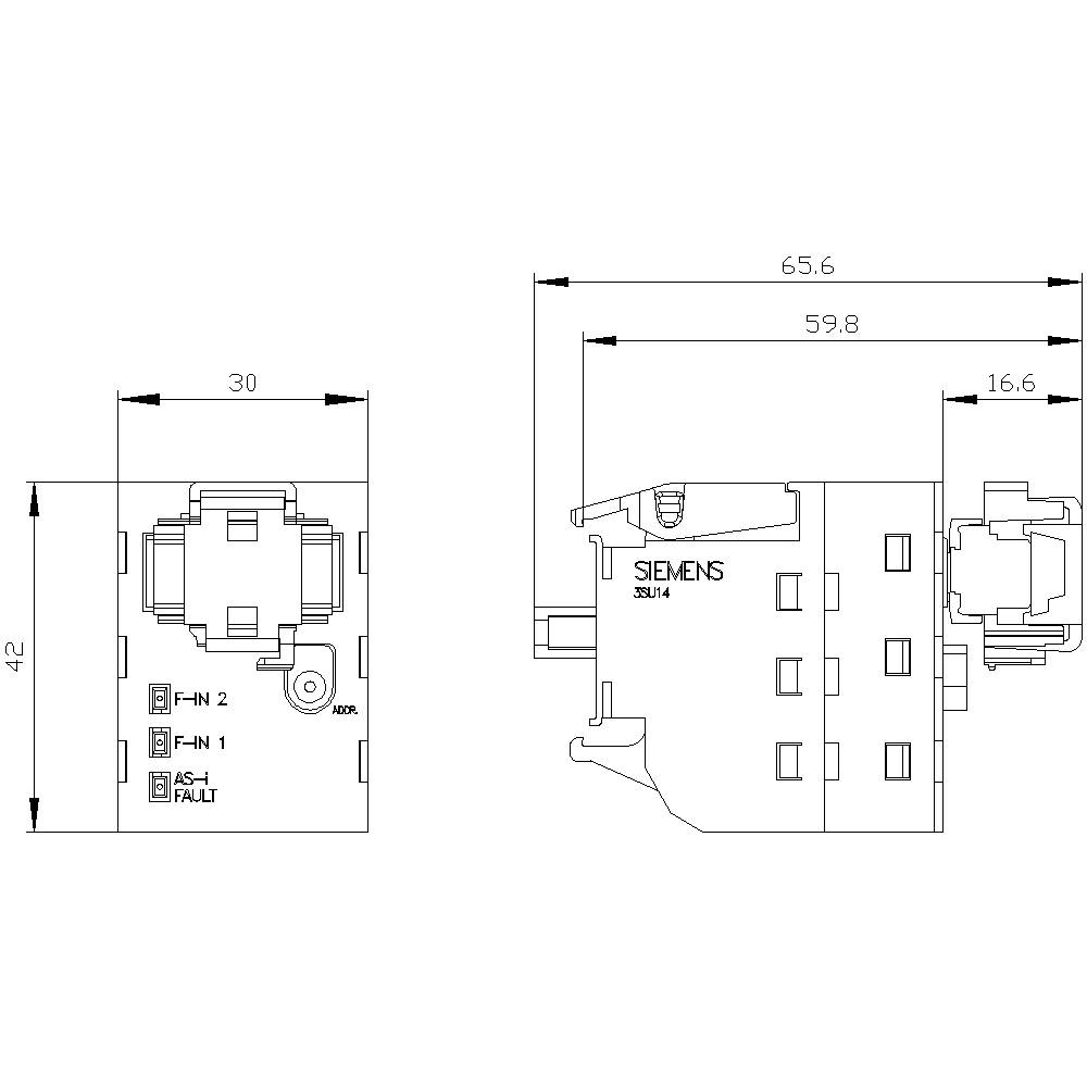 Siemens 3SU14011EE204AA0 3SU1401-1EE20-4AA0 Interface 36.1V IP20 1St.