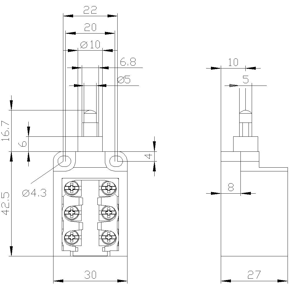 Siemens 3SE52500MC05 3SE5250-0MC05 Positionsschalter 6A Kuppenstößel, Metallstößel IP10 1St.