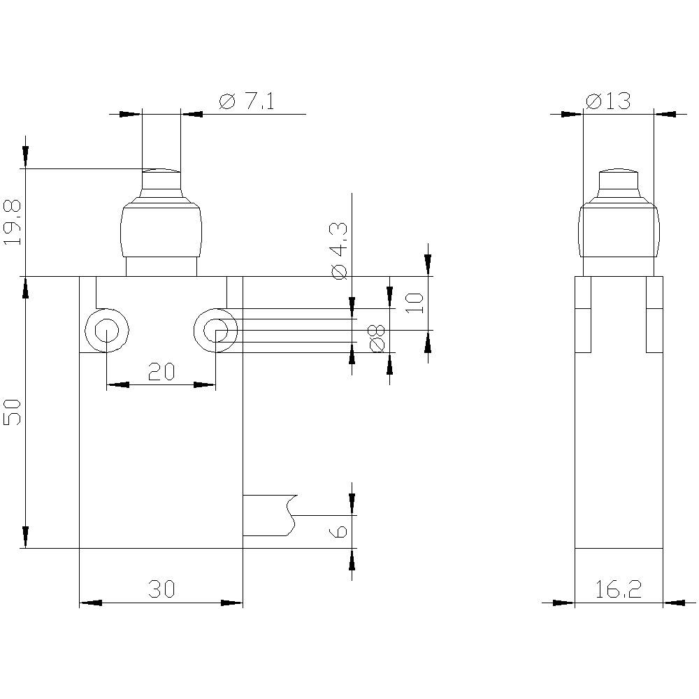 Siemens 3SE54130CC221EA2 3SE5413-0CC22-1EA2 Positionsschalter 240V 6A IP67 1St.