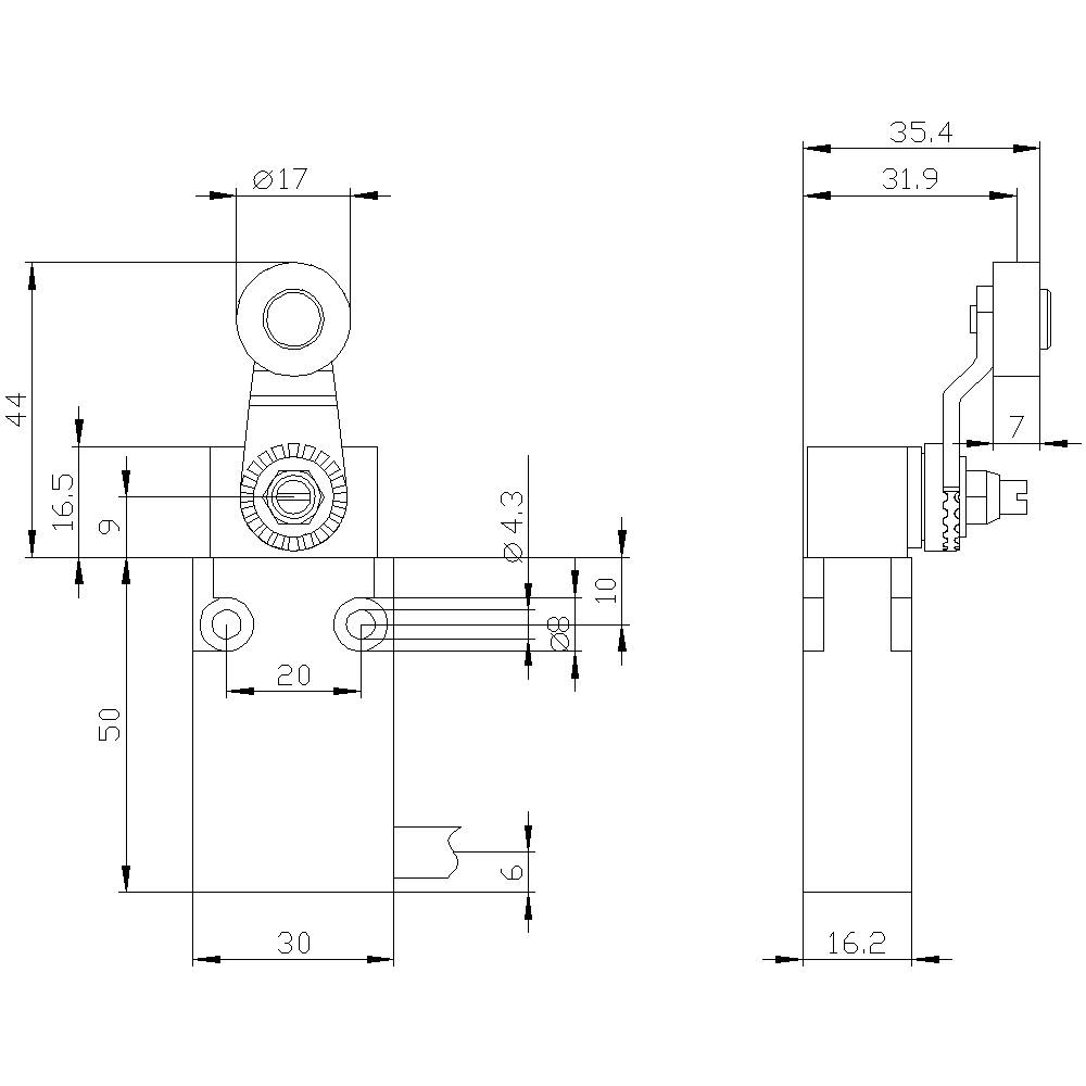 Siemens 3SE54130CN201EA2 3SE5413-0CN20-1EA2 Positionsschalter 240V 6A IP67 1St.