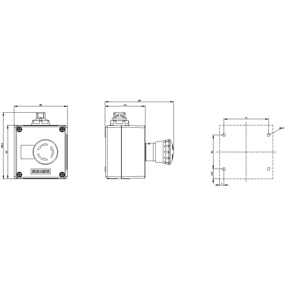 Siemens 3SU18010NB104HB2 3SU1801-0NB10-4HB2 Gehäuse IP66, IP67, IP69/IP69K 1St.