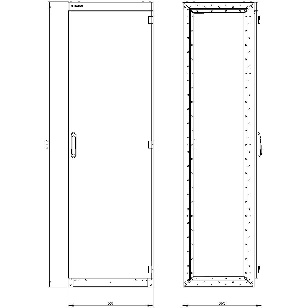 Siemens 8MF1065-3BR5 Schaltschrank 600 x 2000 x 500 Stahl Grau 1St.