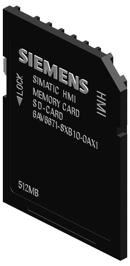 Schwarze Siemens SIMATIC HMI Speicherkarte mit der Beschriftung 