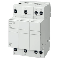 Siemens 3NW7063 3NW7063 Zylindersicherungshalter 32A 690 V/AC 1St. Siemens 3NW7063 3NW7063 Zylindersicherungshalter 32A 690 V/AC 1St.
