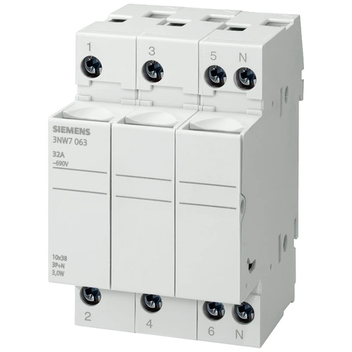 Siemens 3NW7063 3NW7063 Zylindersicherungshalter 32A 690 V/AC 1St. Siemens 3NW7063 3NW7063 Zylindersicherungshalter 32A 690 V/AC 1St.