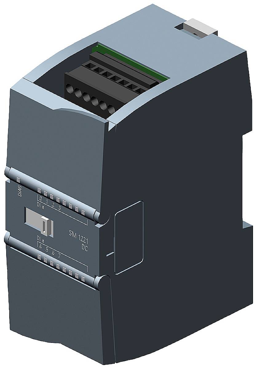 Elektronisches Modul mit mehreren Anschlüssen und Schalter auf einer Seite. Geeignet für industrielle Anwendungen.