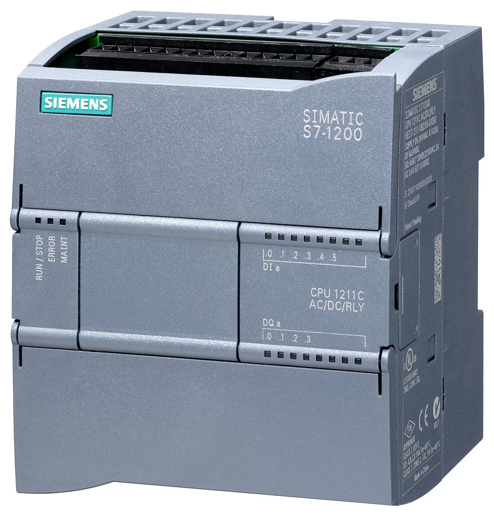 Ein Siemens SIMATIC S7-1200 PLC, Modell CPU 1211C, zur Steuerung und Automatisierung in industriellen Anwendungen.