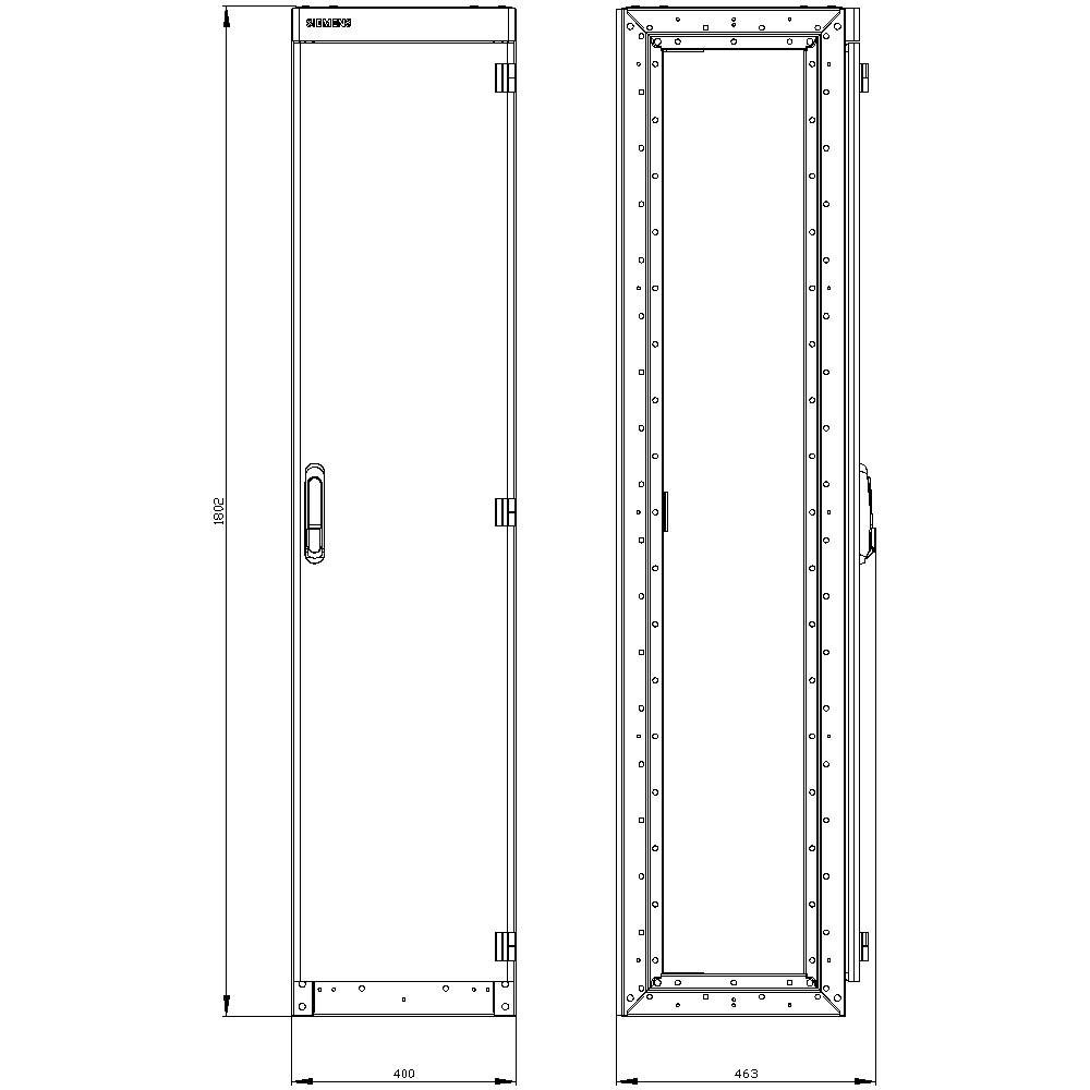 Siemens 8MF1844-3BR4 Schaltschrank 400 x 1800 x 400 Stahl Grau 1St.