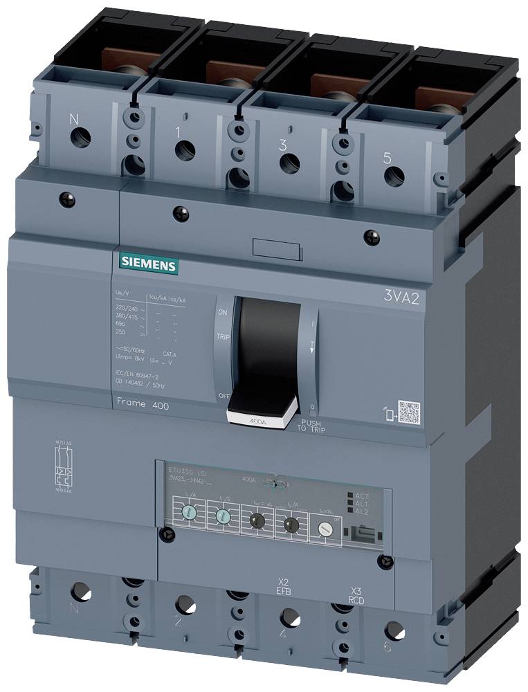 Siemens 3VA2340-7HN42-0AA0 Leistungsschalter 1 St. Einstellbereich (Strom): 160 - 400A Schaltspannung (max.): 690 V/AC