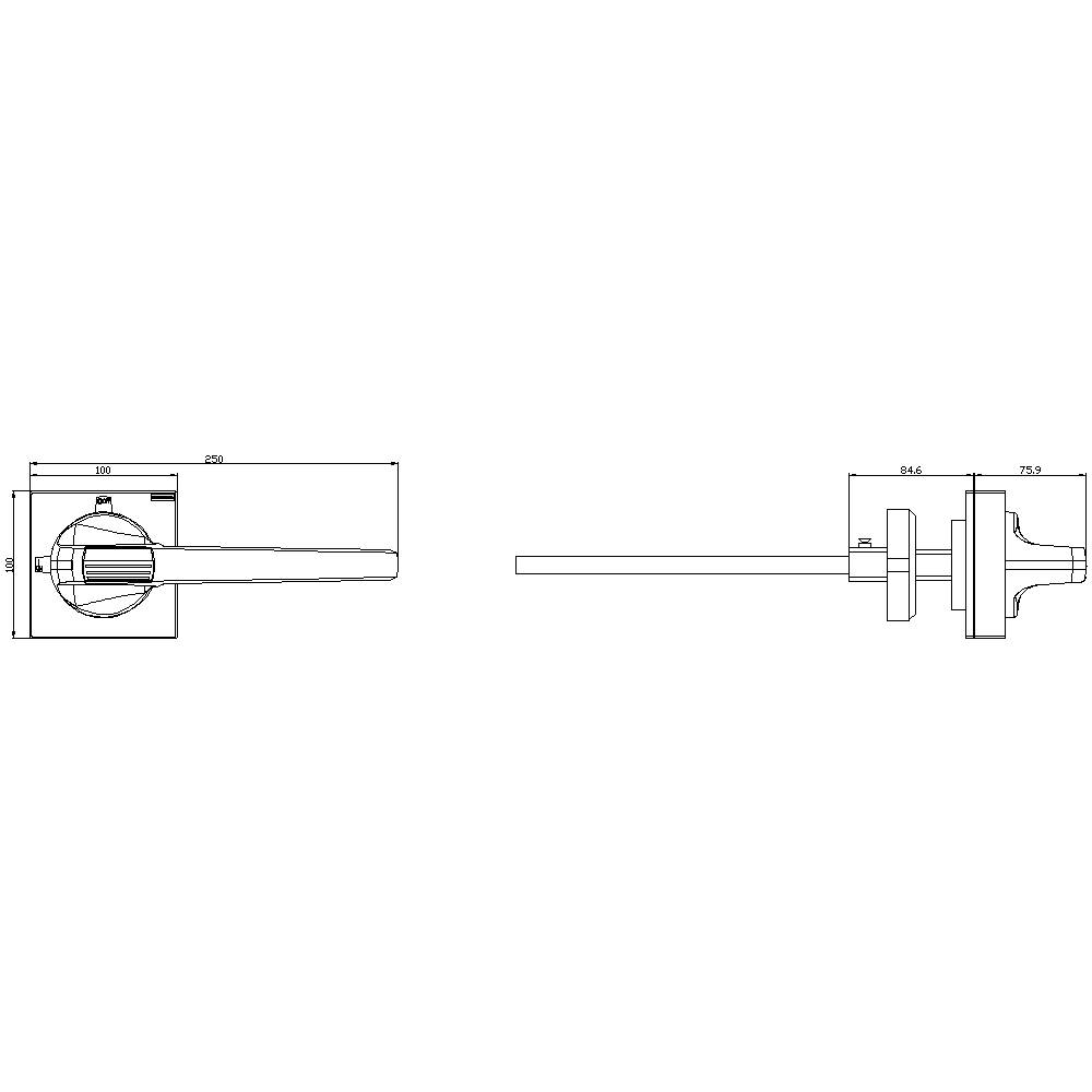 Technische Zeichnung eines Türgriffs mit Maßen: Länge 120 mm, Tiefe 22 mm, Abstand der Bohrungen 50 mm. Seiten- und Frontansicht.