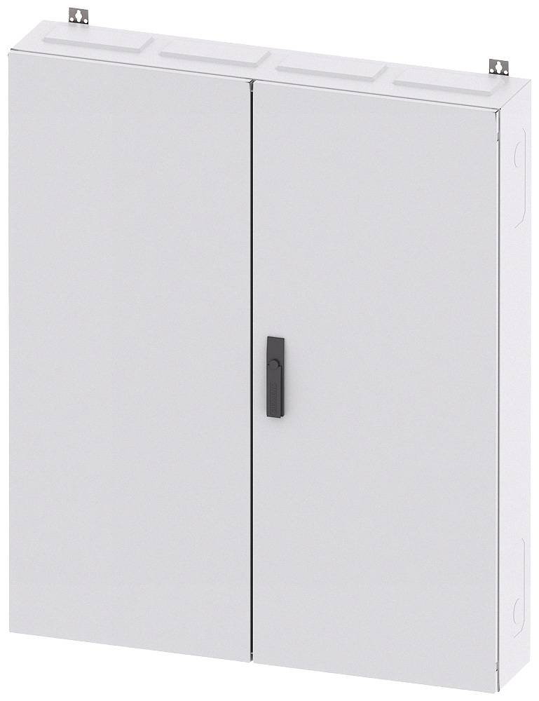 Metall-Schaltschrank mit zwei Türen und Griff, geeignet für Elektrotechnik oder industrielle Anwendungen.