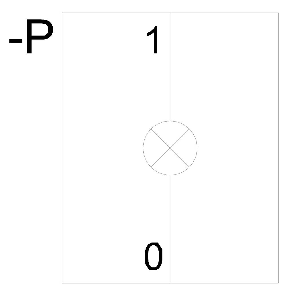 Elektronische Schaltung: Ein Schalter mit Positionen '1' für Ein und '0' für Aus, veranschaulicht einen On-Off-Mechanismus.
