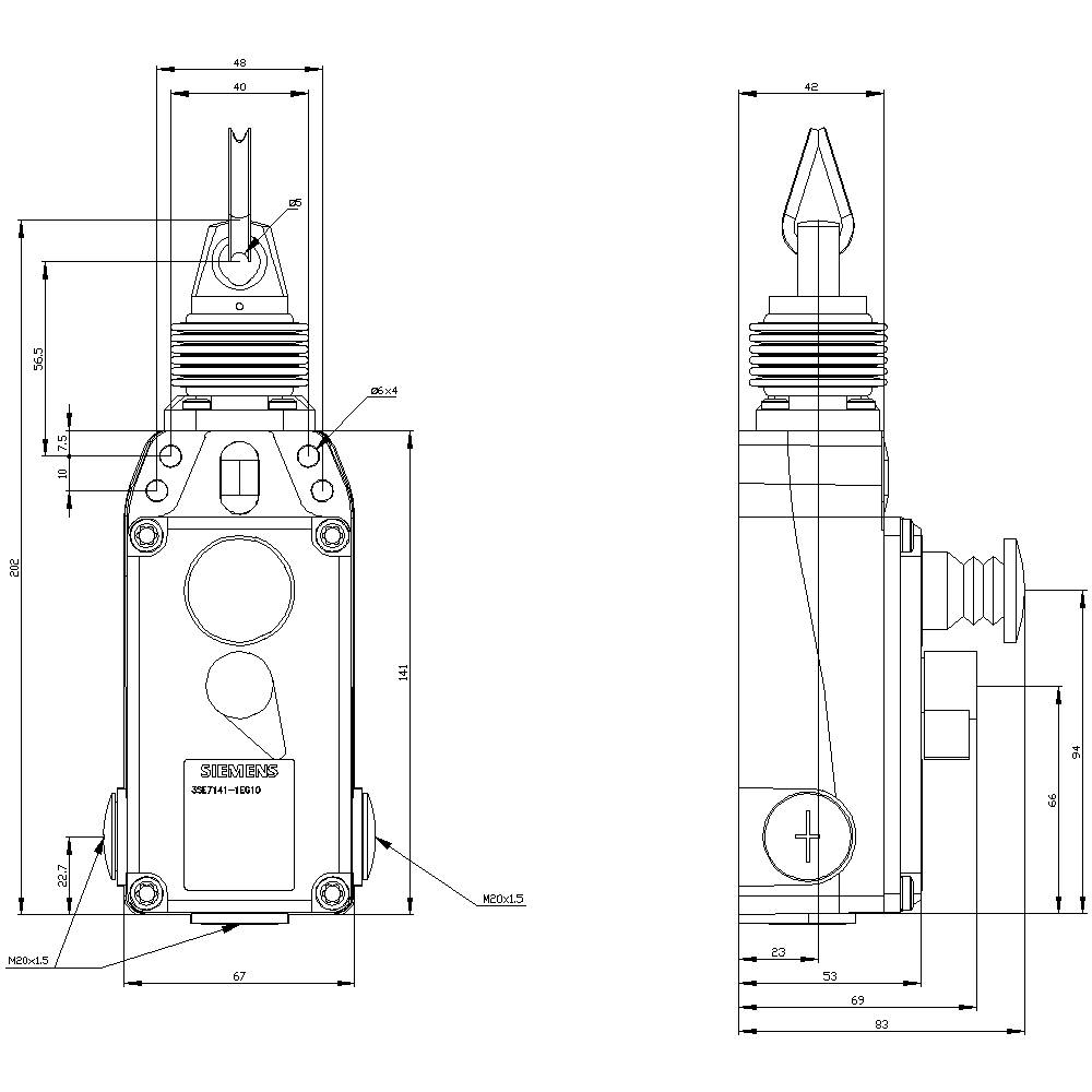 Siemens 3SE71411EG10 3SE7141-1EG10 Seilzugschalter IP67 1St.