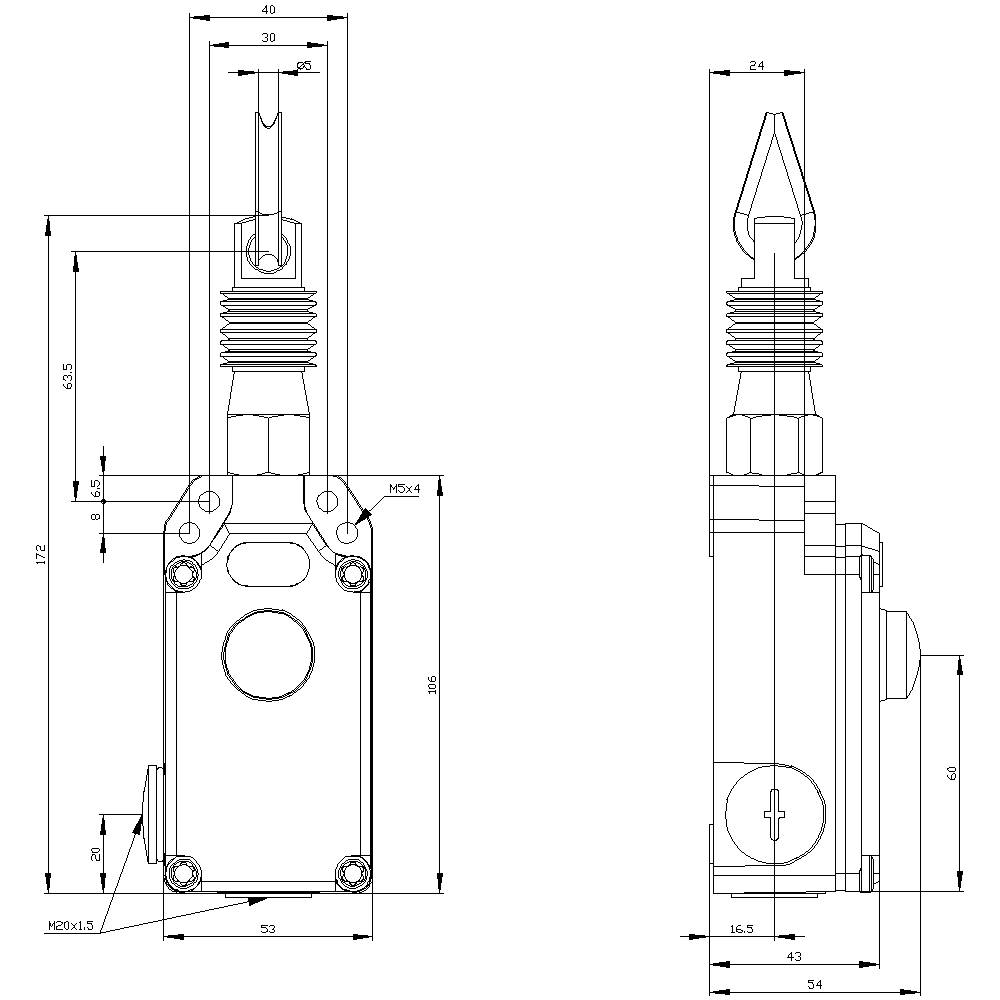 Siemens 3SE71501BH00 3SE7150-1BH00 Seilzugschalter IP65 1St.