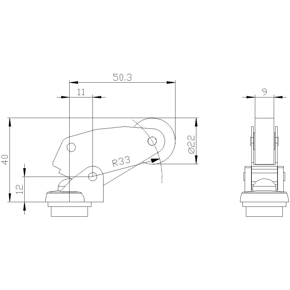 Siemens 3SE50000AF03 3SE5000-0AF03 Antriebskopf Winkelrollenhebel, Edelstahlhebel, Kunststoffrolle 1St.