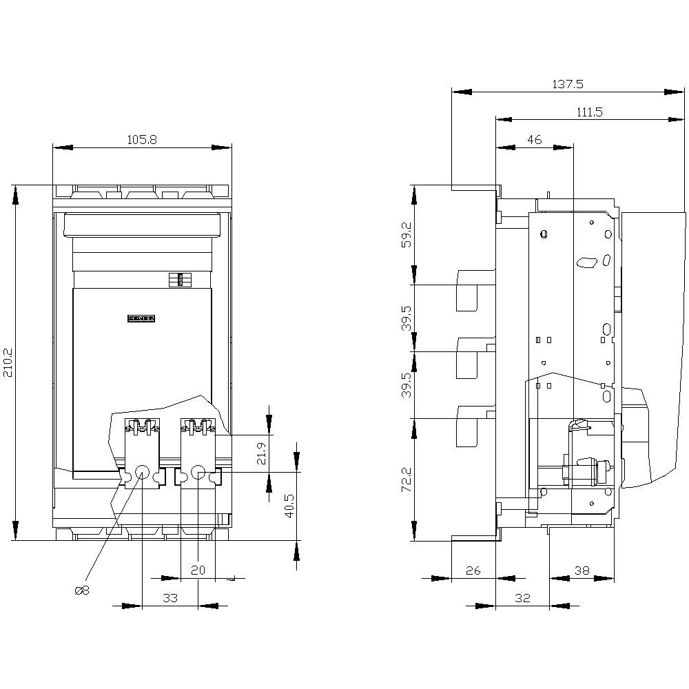 Siemens Zubehör für Lasttrennschalter 3polig 160A 690 V/AC 3NP11331BB10