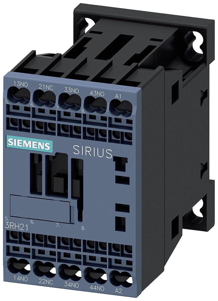 'SIRIUS' Leitungsschutzschalter von Siemens, schwarz-blaues Gehäuse, mit mehreren Anschlussterminals.