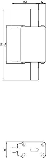 Technische Zeichnung eines Bauteils mit Maßen: Höhe 134 mm, Breite 112 mm, Länge 459 mm. Zwei Ansichten, obere und seitliche.