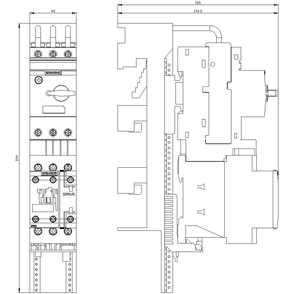Siemens 3RA2120-1JD24-0AP0 3RA21201JD240AP0 Verbraucherabzweig Motorleistung bei 400V 0.4kW 690V Nennstrom 8.5A