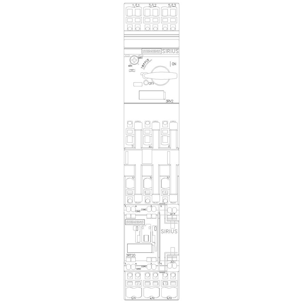 Siemens 3RA2120-4BE26-0BB4 3RA21204BE260BB4 Verbraucherabzweig Motorleistung bei 400V 7.5kW 690V Nennstrom 15.5A