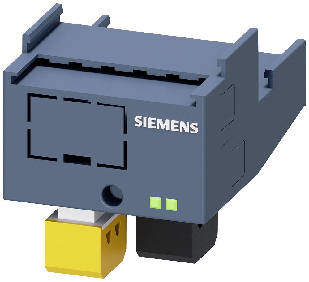 Ein Siemens-Schaltgerät mit zwei LED-Anzeigen, das zur Steuerung elektrischer Schaltungen dient.