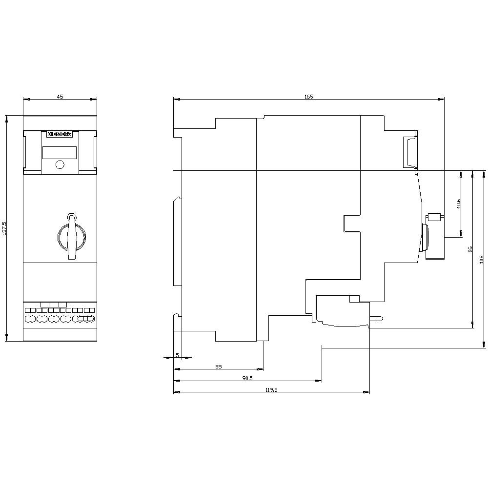 Siemens 3RA6400-2EB43 3RA64002EB43 Direktstarter Motorleistung bei 400V 15kW 400V Nennstrom 32A