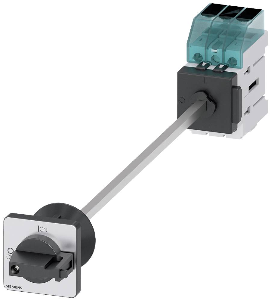 Drehschalter, verbunden mit einem Sicherungsmodul, zeigt 'ON' und 'OFF'. Hauptbestandteil eines elektrischen Schaltersystems.