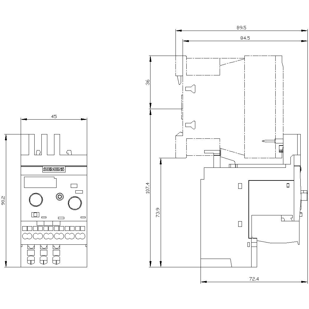 Siemens Überlastrelais 1 Schließer, 1 Öffner 3RB3113-4TE0 1St.