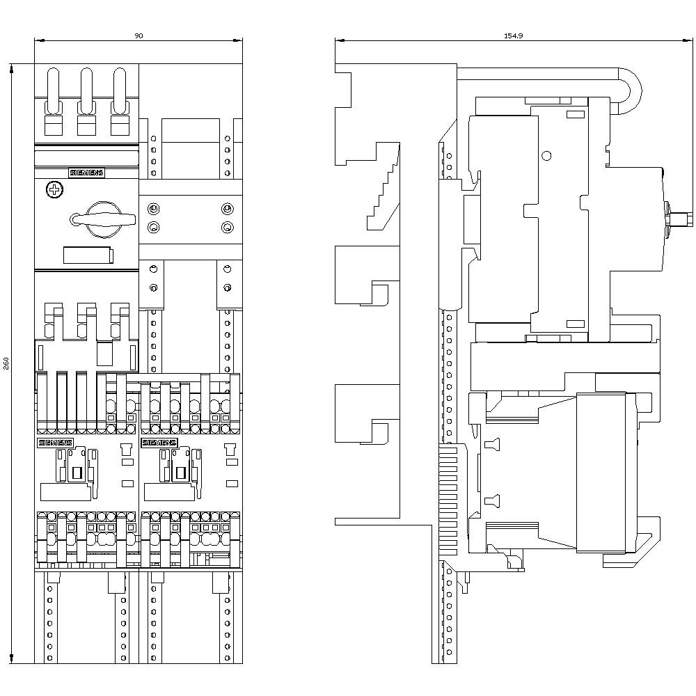 Siemens 3RA2210-0KH15-2AP0 3RA22100KH152AP0 Verbraucherabzweig Motorleistung bei 400V 0.37kW 690V Nennstrom 1.1A