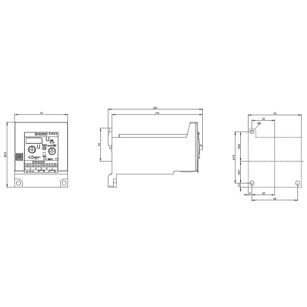 Siemens Überlastrelais 1 Schließer, 1 Öffner 3RB3143-4XX1 1St.
