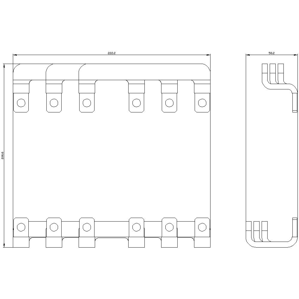 Zeichnung eines elektronischen Bauteils mit Maßen: Breite 251,4 mm, Höhe 315,4 mm, Tiefe 59,6 mm. Anschlussstellen oben und unten.