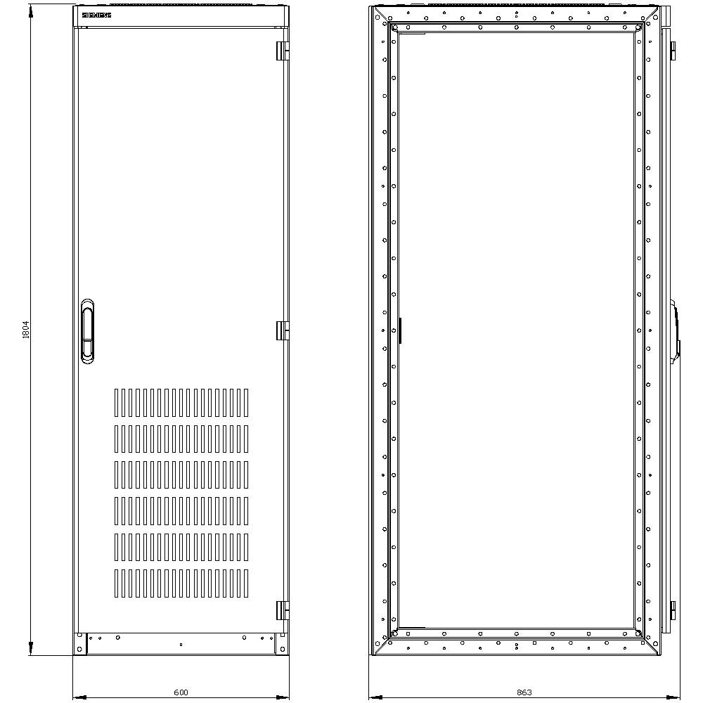Siemens 8MF1868-3VR4 Schaltschrank 600 x 1800 x 800 Stahl Grau 1St.