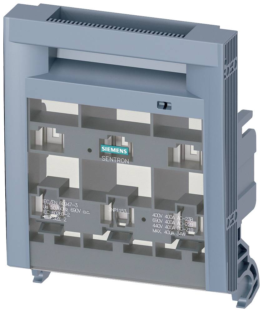 Ein elektrischer Schnittstellenbausatz von Siemens mit grauem Gehäuse. Er zeigt mehrere Anschlussbereiche und ein Siemens-Logo.