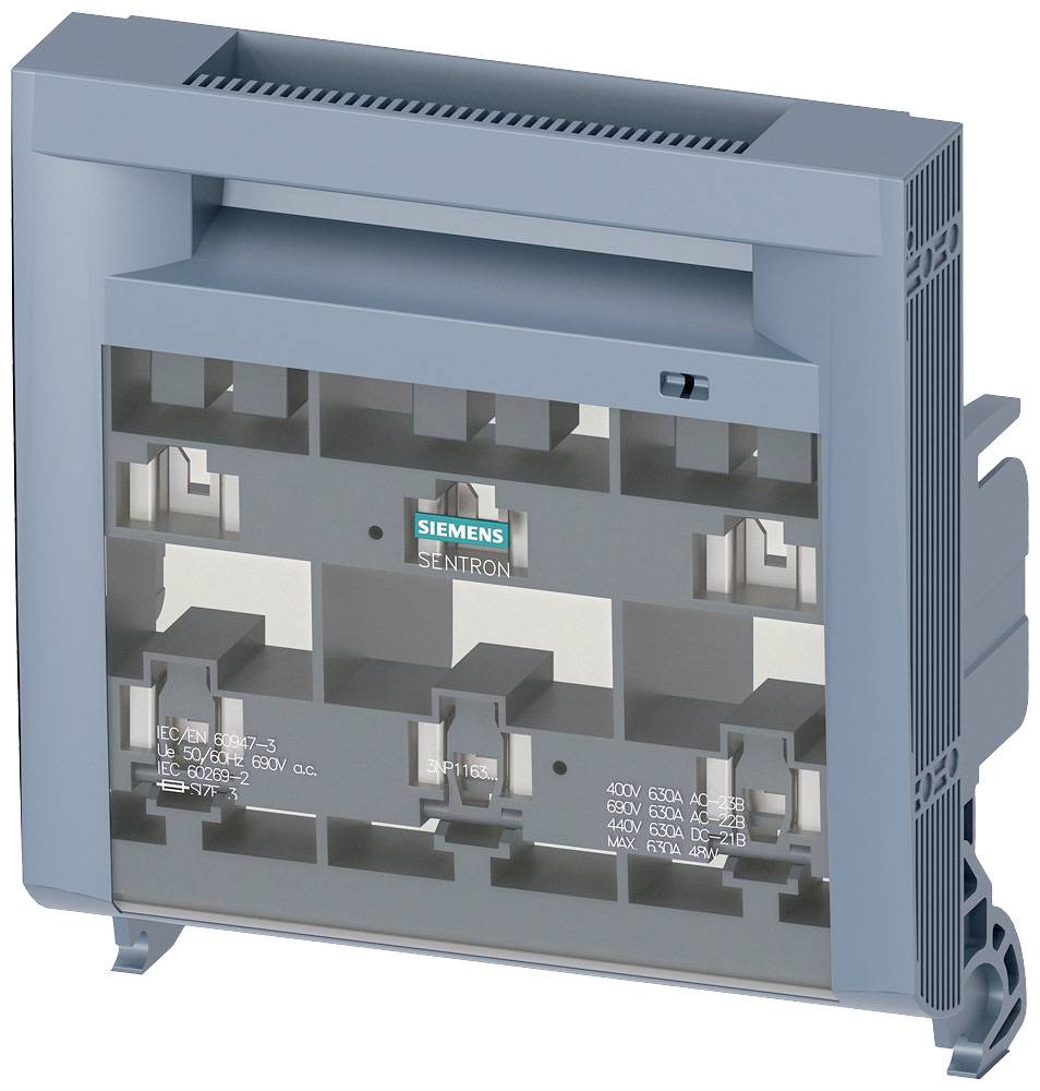Ein graues Siemens Sentron Gerät mit mehreren Anschlussklemmen, vermutlich ein elektrisches Bauteil zur Stromverteilung oder Sicherung.