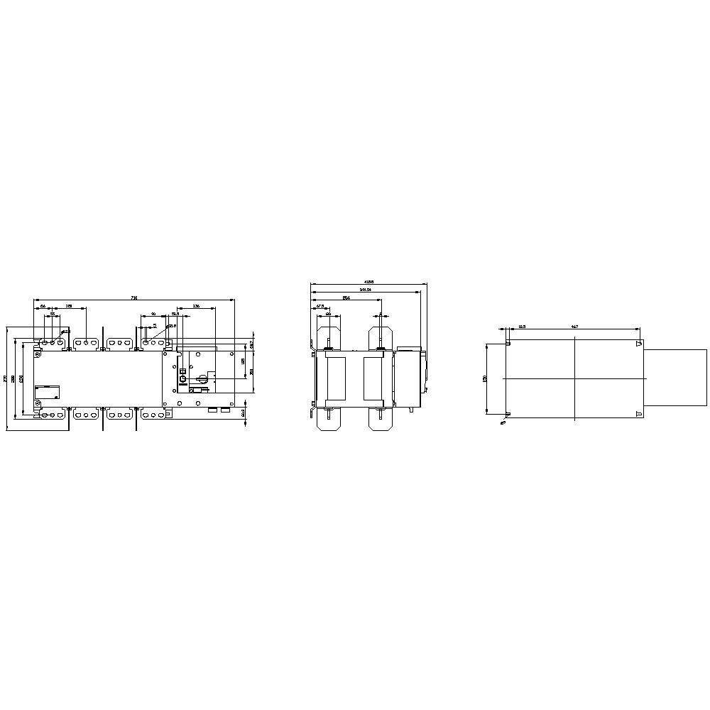 Siemens Netzumschalter Schwarz 4polig 1600A 4 Wechsler, 3 Schließer 415 V/AC 3KC44540HA210AA3