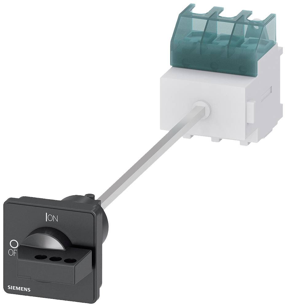 Drehschalter-Komponente von Siemens mit 'ON' und 'OFF' Markierungen, zeigt elektrische Schaltkreise für Steuerungsanwendungen.