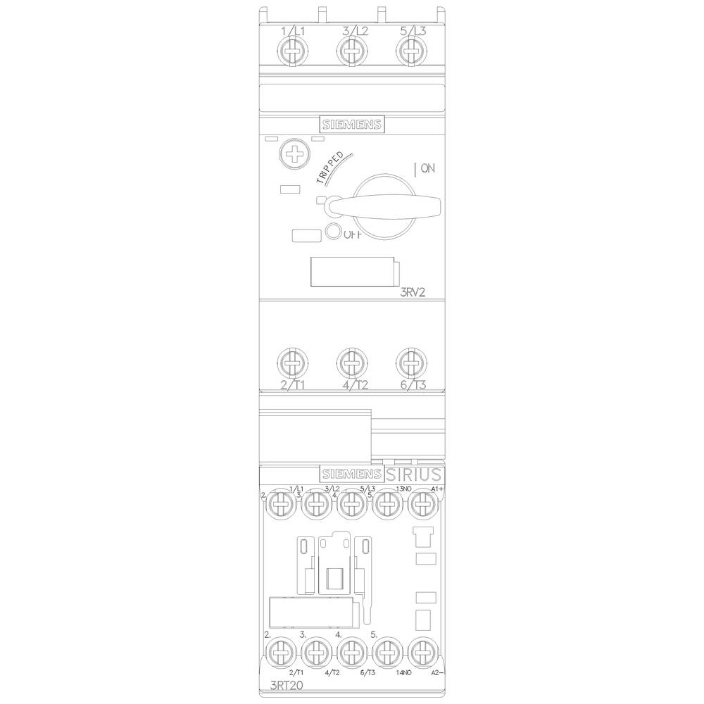 Siemens 3RA2110-0FA15-1BB4 3RA21100FA151BB4 Verbraucherabzweig Motorleistung bei 400V 0.12kW 690V Nennstrom 0.44A