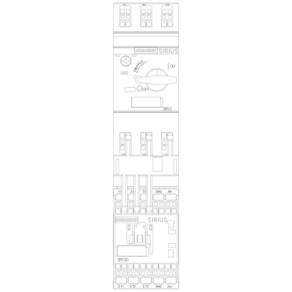 Siemens 3RA2110-0HE15-1BB4 3RA21100HE151BB4 Verbraucherabzweig Motorleistung bei 400V 0.18kW 690V Nennstrom 0.6A