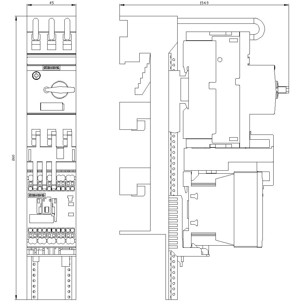 Siemens 3RA2110-0HH15-1AP0 3RA21100HH151AP0 Verbraucherabzweig Motorleistung bei 400V 0.18kW 690V Nennstrom 0.6A