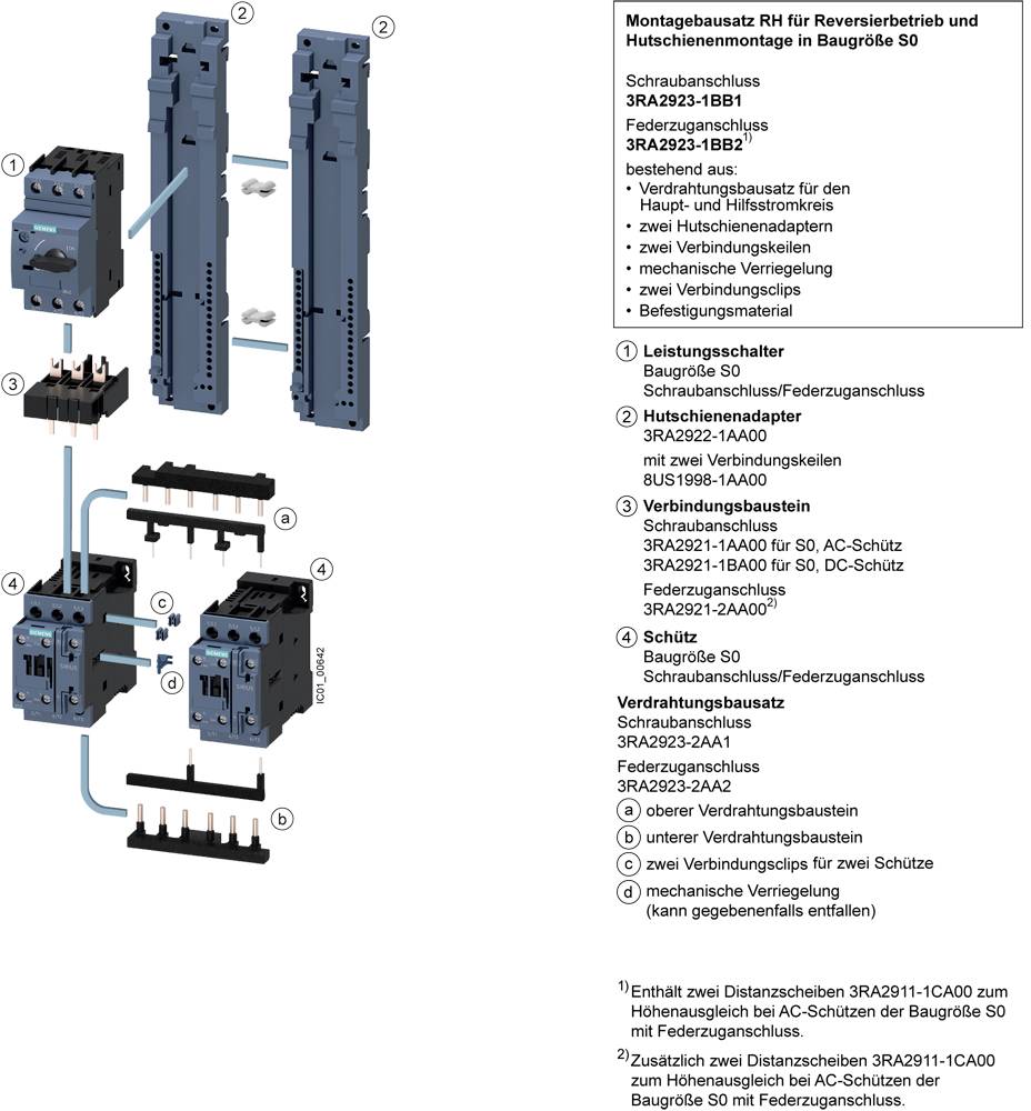 Siemens 3RA2220-1FB24-0AP0 3RA22201FB240AP0 Verbraucherabzweig Motorleistung bei 400V 1.5kW 690V Nennstrom 3.6A