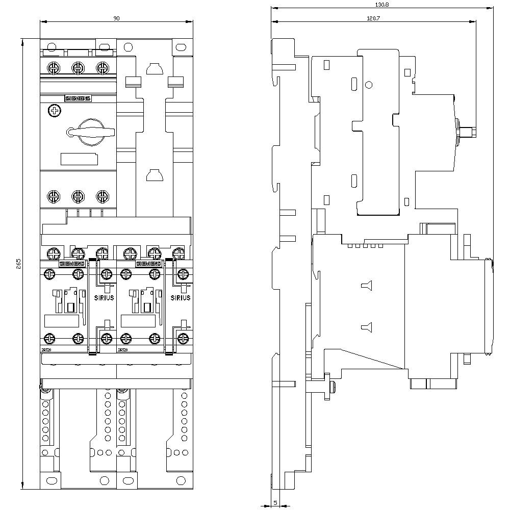 Siemens 3RA2220-1JB24-0BB4 3RA22201JB240BB4 Verbraucherabzweig Motorleistung bei 400V 0.4kW 690V Nennstrom 8.5A