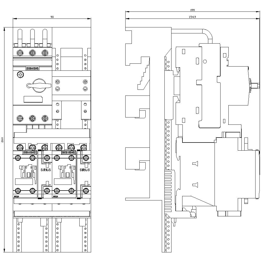 Siemens 3RA2220-1JD24-0AP0 3RA22201JD240AP0 Verbraucherabzweig Motorleistung bei 400V 0.4kW 690V Nennstrom 8.5A