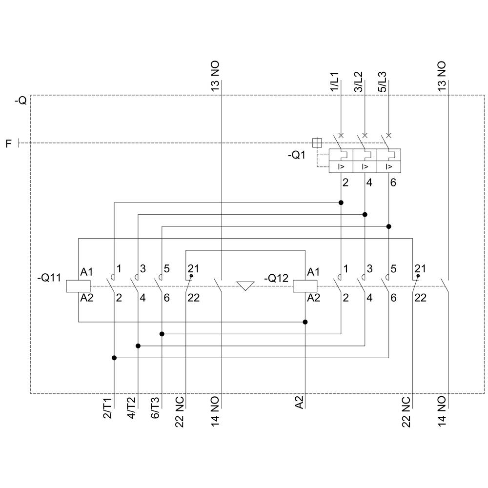 Schaltplan einer elektrischen Steuerung mit Relais und Leitungen, die verschiedene Geräte verbinden. Oben rechts ein Pneumatikventil.