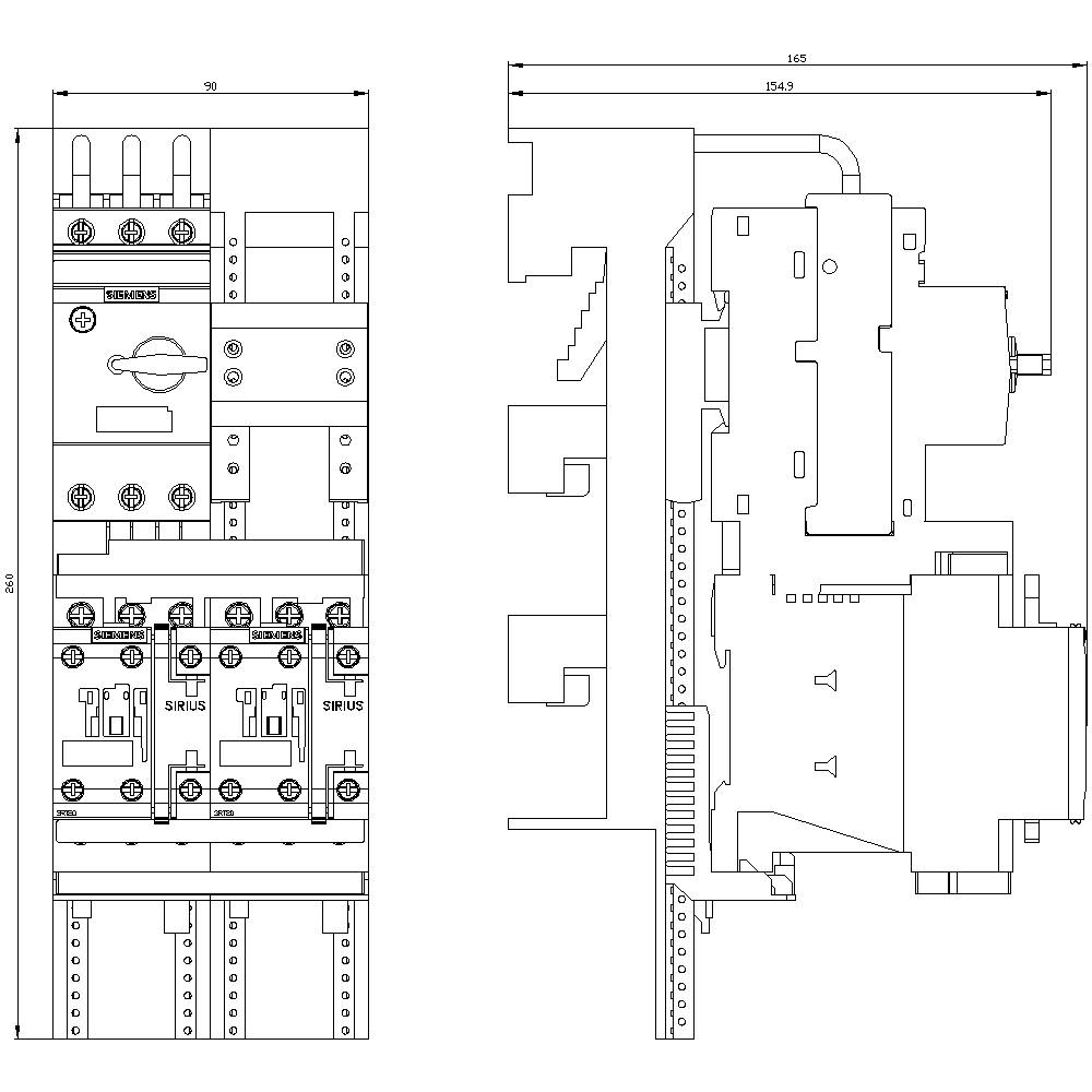 Siemens 3RA2220-4BD27-0BB4 3RA22204BD270BB4 Verbraucherabzweig Motorleistung bei 400V 7.5kW 690V Nennstrom 15.5A